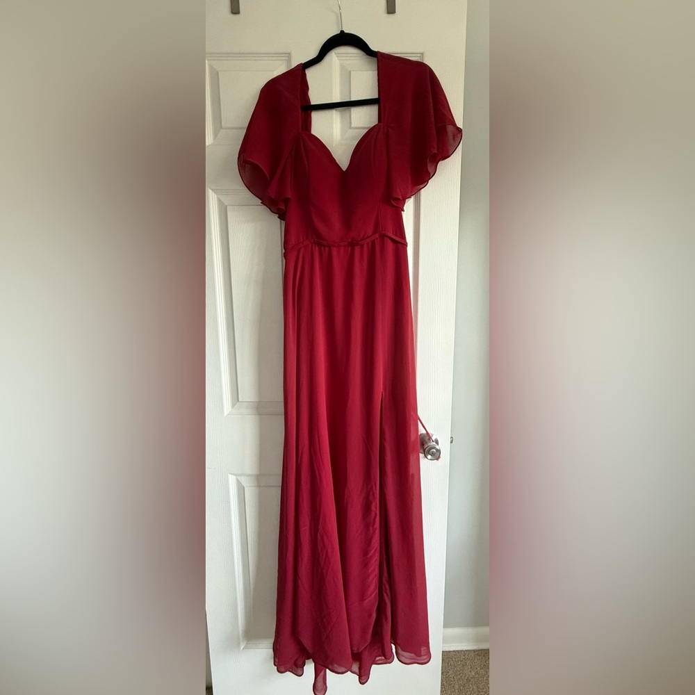 Mori Lee Burgundy Red Bridesmaid dress